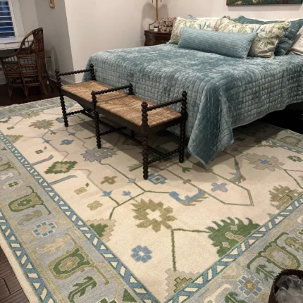 White Accent 8X10 Area Rug Hand Knotted Soft Living Rug Bedoom Rug, Office Rug, Kids Rug, Hallway Rug, Turkish Rug, Wool Rug, Handmade Rug