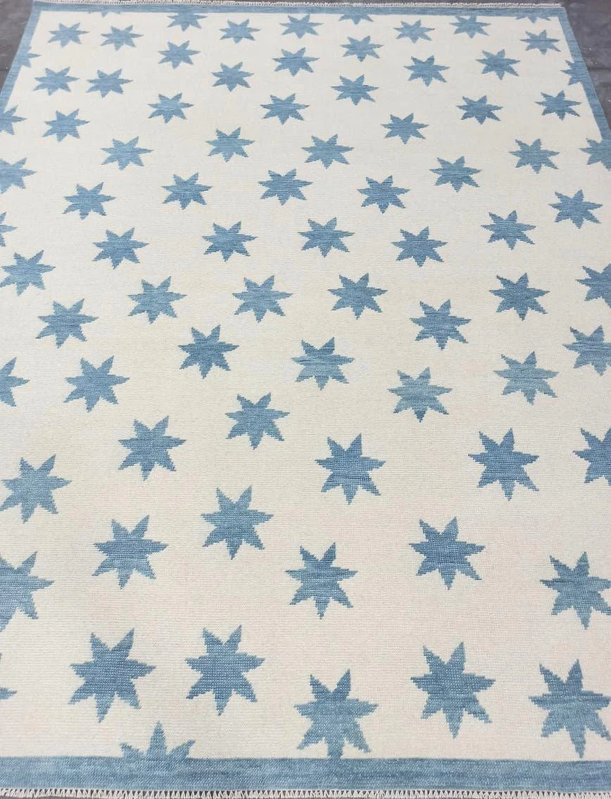 Ivory and Blue Oushak Rug Living Room Oriental Oushak Rug Vintage Persian Rug Muted Oushak All Size Customize - Image 7