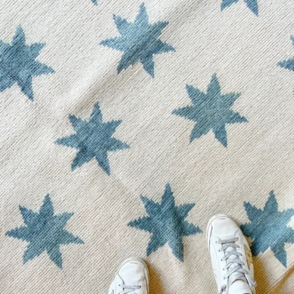 Ivory and Blue Oushak Rug Living Room Oriental Oushak Rug Vintage Persian Rug Muted Oushak All Size Customize