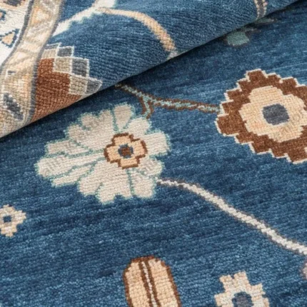 Blue Oushak rug for living room 8x10 Area Rug Abstrect Rug Hallway Rug Bedroom Rug 8x10, 9x12, 10x14 Made To Order Rug For Runner