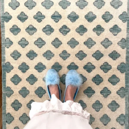 Beige and Blue Oushak Rug Living Room Oriental Oushak Rug Vintage Persian Rug Muted Oushak All Size Customized