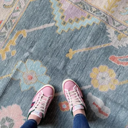 Grey and Light Purple Oushak Rug Living Room Oriental Oushak Rug Vintage Persian Rug Muted Oushak All Size Customize