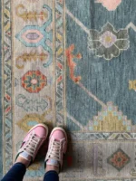 Grey and Light Purple Oushak Rug Living Room Oriental Oushak Rug Vintage Persian Rug Muted Oushak All Size Customize - Image 2
