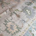 Hand-Knotted Gray Floral Oushak Rug, Traditional Area Rug, Turkish Design, Bohemian Decor, Neutral Colors, Hallway Rug, 8x10/9x12/10x14 - Image 5