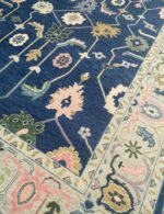 Navy Blue Bright Oushak Rug 8x10 Hand Knotted Wool Rug Colorfull Rug, Abstrect Rug, Oriental Rug, Rug For Living Room/8x10/9x12/10x14/12x15 - Image 6