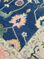 Navy Blue Bright Oushak Rug 8x10 Hand Knotted Wool Rug Colorfull Rug, Abstrect Rug, Oriental Rug, Rug For Living Room/8x10/9x12/10x14/12x15 - Image 5