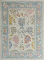 Light Grey and Blue Oushak Rug Living Room Oriental Oushak Rug Vintage Persian Rug Muted Oushak All Size Customize - Image 3
