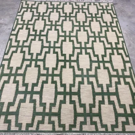 Green And Beige Contemporary Area Rug Modern 10x14 Rug 100% Handmade Turkish Knot Rug Made To Order 8x10 9x12/10x14 Abstrect Area Rug Hallway