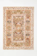 Anthropologie rug Hand-Tufted Tali Rug Floral Design Wool Viscose Rug Persian Style Rug With Pop Of Green And Vibrant Viscose 5x8 6x9 RugS - Image 7