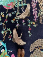 Dragon Florals Blue & Gold - Hand Tufted Rug Anthropologie rug for living room bedroom gift rug home decore items costom size rug available - Image 3