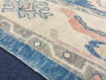 Blue And Beige Turkish Oushak Rug Contemporary Oushak 8x10 | Hand Knot Blue Oushak | Living Room traditional rug Living Room Rug Bedroom Rug - Image 8
