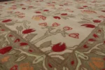 Botanical Handmade 100% Wool Traditional Area Rug Beige - Image 7