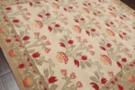 Botanical Handmade 100% Wool Traditional Area Rug Beige - Image 3