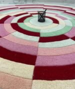 Irregular Shape Tufted Rug Multicolored Stripes, Hand-Tufted Wool Area Rug Carpet for Bedroom Aesthetics, Home, Living Room, Office, RR03 - Image 3