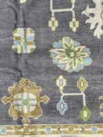 Dark Oushak rug | Designer Hand Knotted Turkish Oushak wool rug 5X8 6X9 8X10 9X12 10X14 Living Room Rug | Area Rug Carpet Home Decor Rug - Image 4