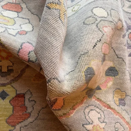 Light Gray Oushak rug | Designer Hand Knotted Turkish Oushak wool rug 5X8 6X9 8X10 9X12 10X14 Living Room Rug | Area Rug Carpet Home Decor