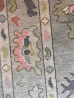 Light Gray Oushak rug | Designer Hand Knotted Turkish Oushak wool rug 5X8 6X9 8X10 9X12 10X14 Living Room Rug | Area Rug Carpet Home Decor - Image 4