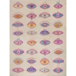 oushak rug, oriental area rug, traditional carpet neutral tones Blink turkey knot rug in blue