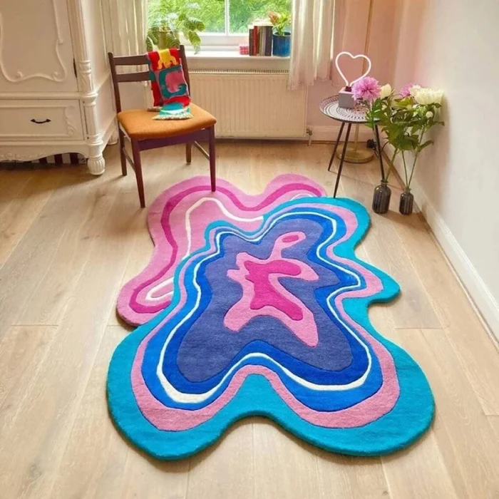 Franky pink Hand Tufted 100% Pure Woolen Area Rug For Hall Kitchen Bath Room Dining Room Kids Room Home Décor Available in all Sizes