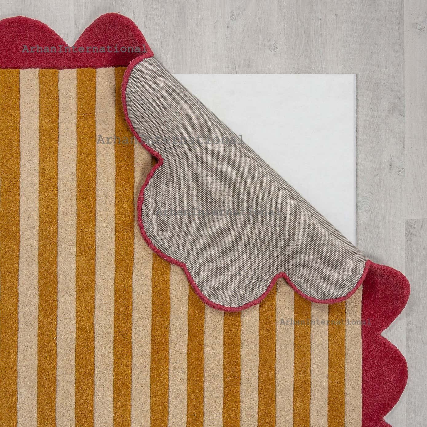 Milo Scallop Blue And Yellow Wool Rug Red/Blue - Image 10