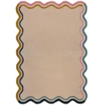 Elements Wave Natural Border Wool Rug - Image 3
