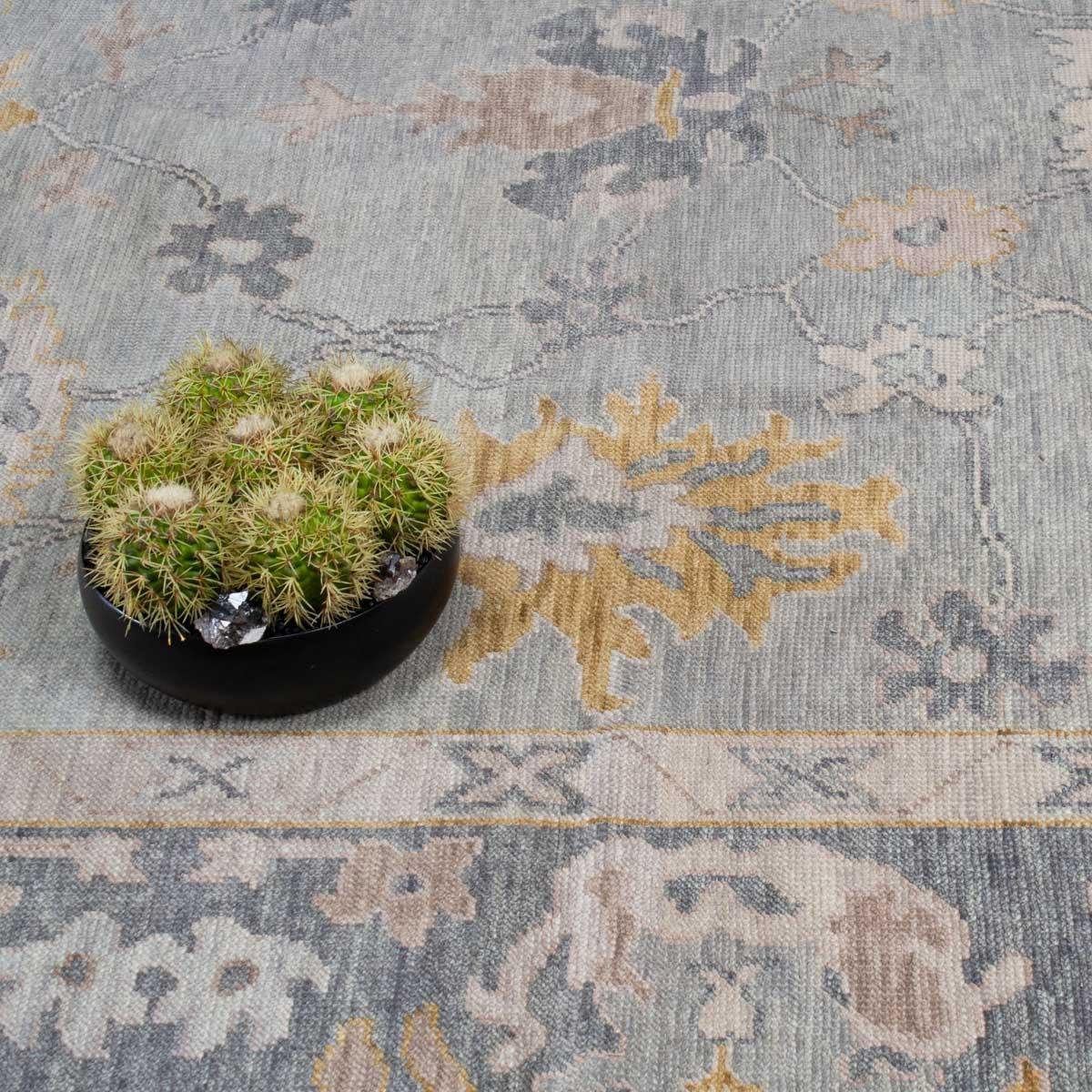 Grey Oushak rug | Designer Hand Knotted Turkish Oushak wool rug 5X8 6X9 8X10 9X12 10X14 Living Room Rug | Area Rug Carpet Home Decor AD01 - Image 4