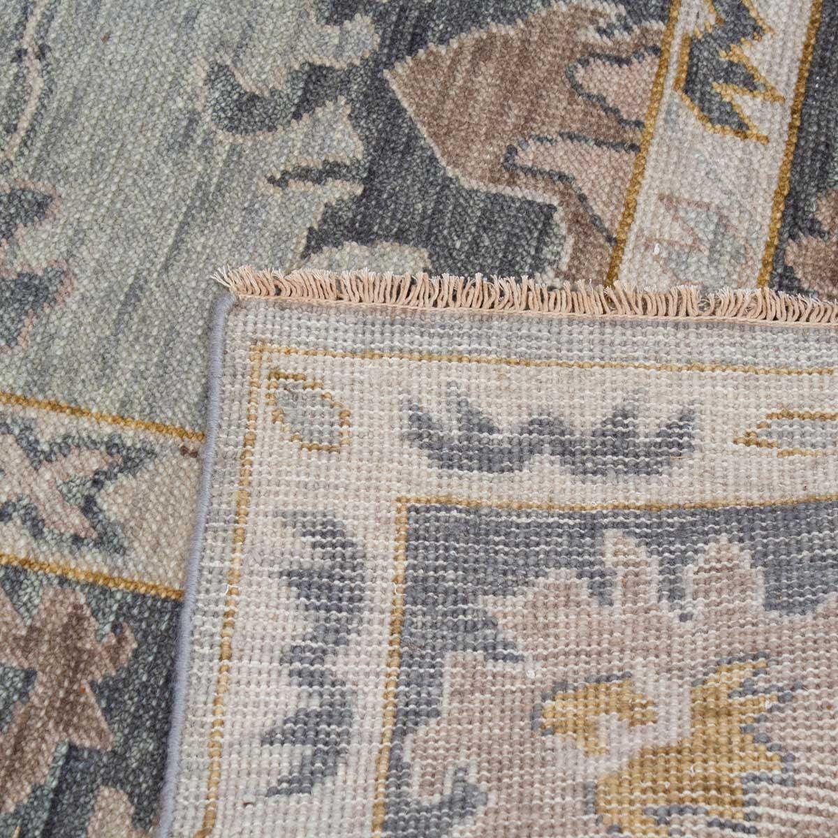 Grey Oushak rug | Designer Hand Knotted Turkish Oushak wool rug 5X8 6X9 8X10 9X12 10X14 Living Room Rug | Area Rug Carpet Home Decor AD01 - Image 5