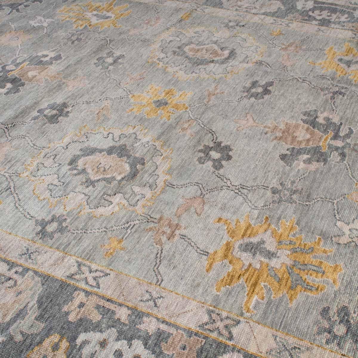 Grey Oushak rug | Designer Hand Knotted Turkish Oushak wool rug 5X8 6X9 8X10 9X12 10X14 Living Room Rug | Area Rug Carpet Home Decor AD01 - Image 7