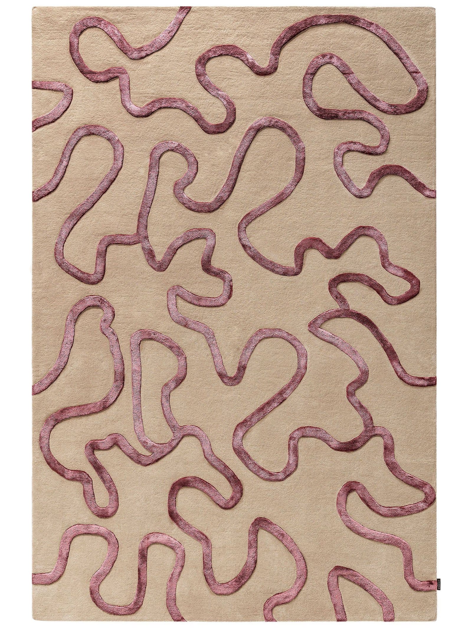 Kids Room Rug Keith Black/White Soft Wool Rug, Playful Design, Wool & Viscose Tufted Rugs, Custom Rugs For Gift - Image 3