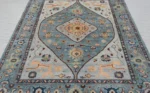 Grey Blue Oushak rug | Designer Hand Knotted Turkish Oushak wool rug5X8 6X9 8X10 9X12 10X14 Living Room Rug | Area Rug Carpet Home Decor Rug - Image 4