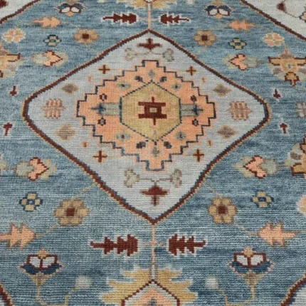Grey Blue Oushak rug | Designer Hand Knotted Turkish Oushak wool rug5X8 6X9 8X10 9X12 10X14 Living Room Rug | Area Rug Carpet Home Decor Rug