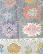 Grey and Silver Oushak rug | Designer Hand Knotted Turkish Oushak wool rug 5X8 6X9 8X10 9X12 Living Room Rug | Area Rug Carpet Home Decor - Image 4