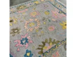 Grey Oushak rug | Designer Hand Knotted Turkish Oushak wool rug 5X8 6X9 8X10 Living Room Rug | Area Rug Carpet Home Decor 56AD - Image 4