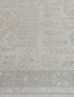 Floral Ivory Oushak Oriental Dining Room Rug 9'x12' Wool Hand-knotted Carpet - Image 6