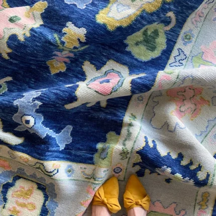 Dark Blue Oushak Rug 10x14 Living Room ORIENTAL Oushak Rug 3x5 ,5x7, 8x10, 9x12, 10x14.