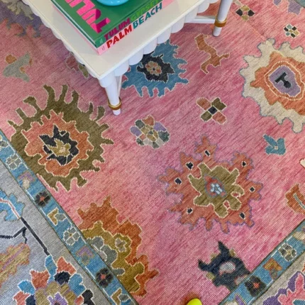 RED Oushak Rug Living Room ORIENTAL Oushak Rug 3x5 ,5x7, 8x10, 9x12, 10x14. For Gift