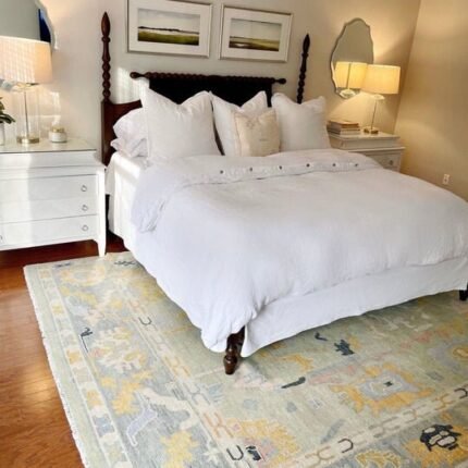 Green and Grey Oushak Rug Living Room Oriental Oushak Rug Vintage Persian Rug Muted Oushak All Size Customize