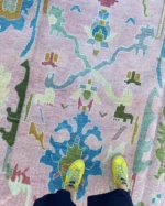 Pink and Green Oushak Rug Living Room Oriental Oushak Rug Vintage Persian Rug Muted Oushak All Size Customize - Image 6
