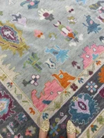 Light Grey and Dark Grey Oushak Rug Living Room Oriental Oushak Rug Vintage Persian Rug Muted Oushak All Size Customize