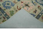 Hand TuftedLite Pink Hand Tufted Rug Green And Peach Traditional Oushak desing Custom made wool area rug 8x10/9x12/10x14 Hallway rug office - Image 7