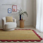 Milo Scallop Blue And Yellow Wool Rug Red/Blue - Image 8