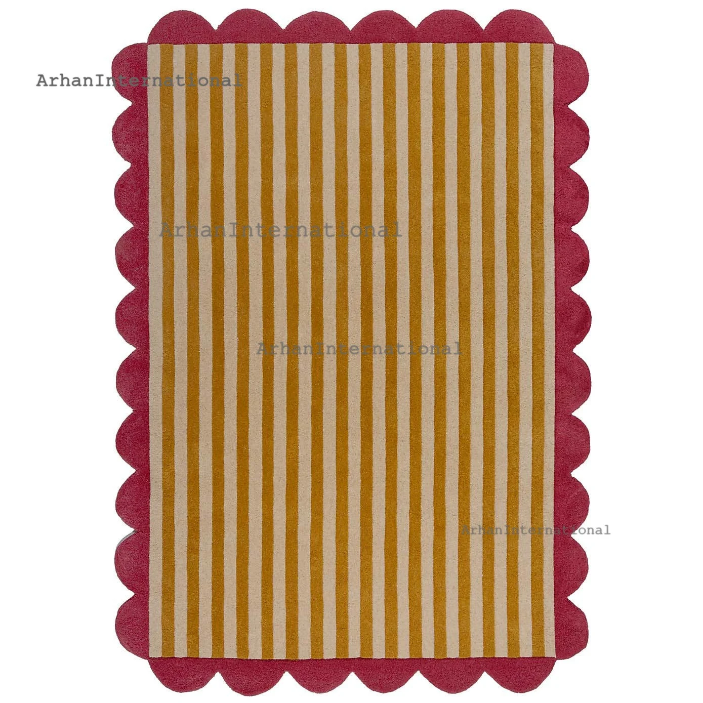 Milo Scallop Blue And Yellow Wool Rug Red/Blue - Image 7