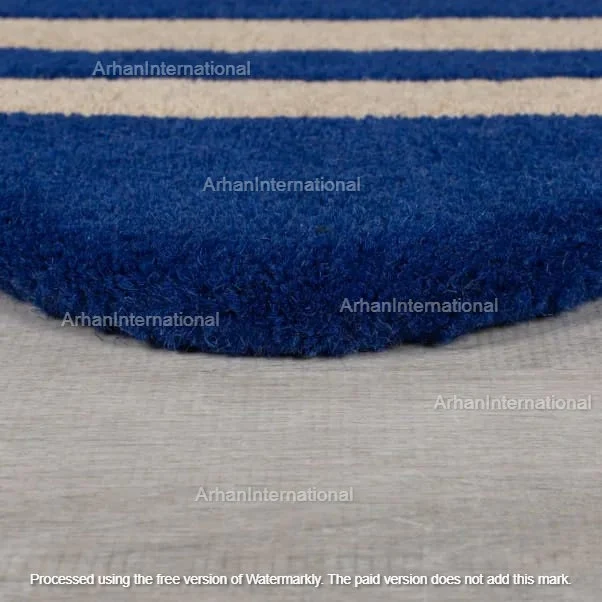 Milo Scallop Blue And Yellow Wool Rug Red/Blue - Image 6