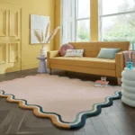 Elements Wave Natural Border Wool Rug