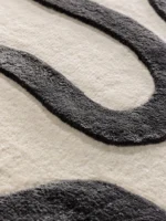 Kids Room Rug Keith Black/White Soft Wool Rug, Playful Design, Wool & Viscose Tufted Rugs, Custom Rugs For Gift - Image 7