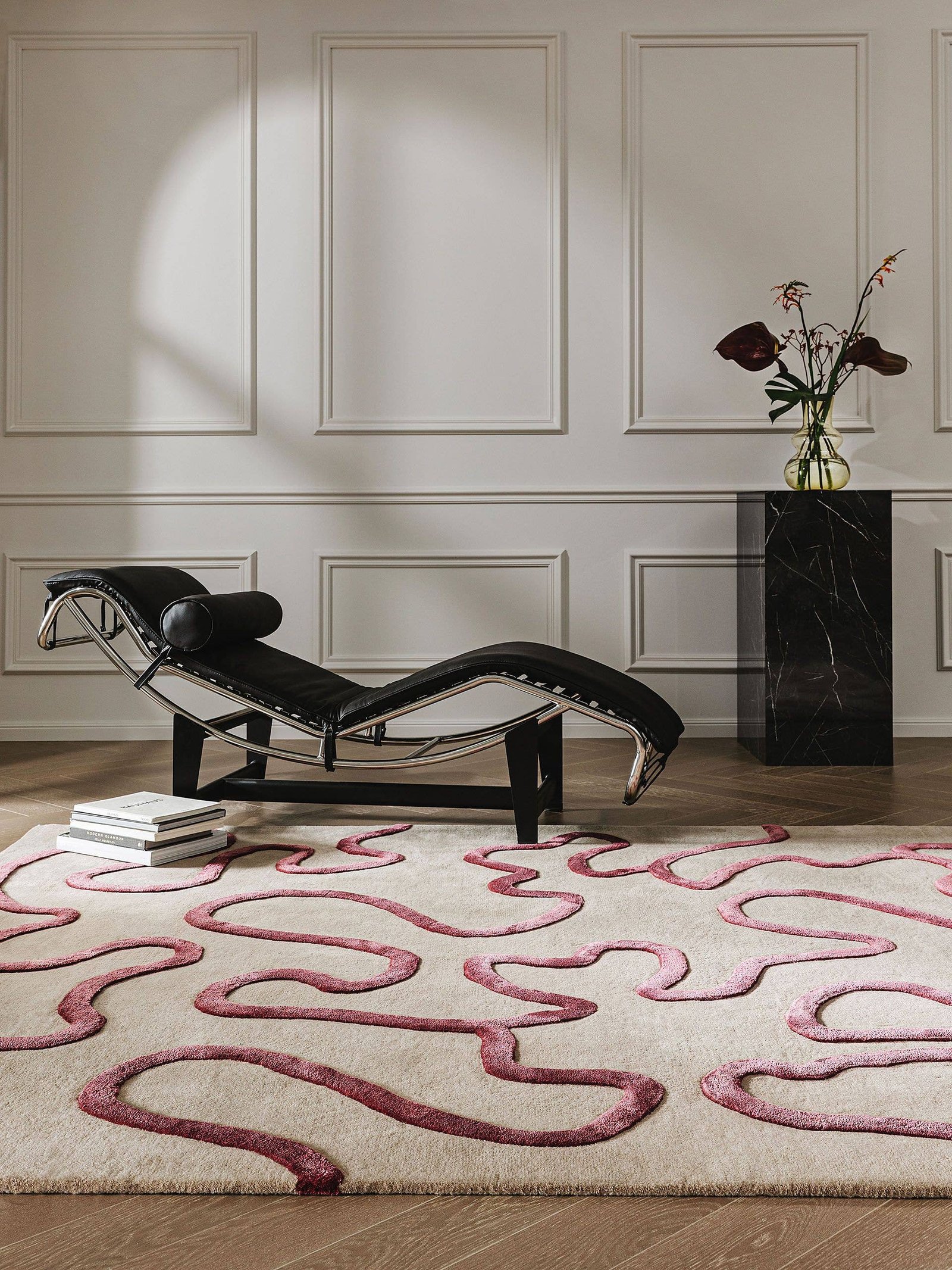 Kids Room Rug Keith Black/White Soft Wool Rug, Playful Design, Wool & Viscose Tufted Rugs, Custom Rugs For Gift - Image 4