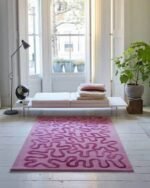 VISCOSE And Wool Kids Room Rug Keith PINK/BLUE Soft Wool Rug, Playful Design, Wool & Viscose Tufted Rugs, Custom Rugs For Gift - Image 3