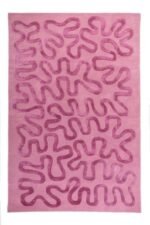 VISCOSE And Wool Kids Room Rug Keith PINK/BLUE Soft Wool Rug, Playful Design, Wool & Viscose Tufted Rugs, Custom Rugs For Gift