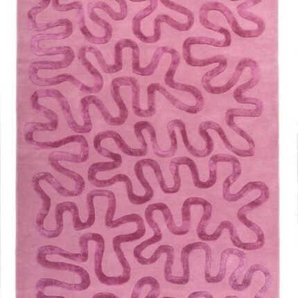 VISCOSE And Wool Kids Room Rug Keith PINK/BLUE Soft Wool Rug, Playful Design, Wool & Viscose Tufted Rugs, Custom Rugs For Gift