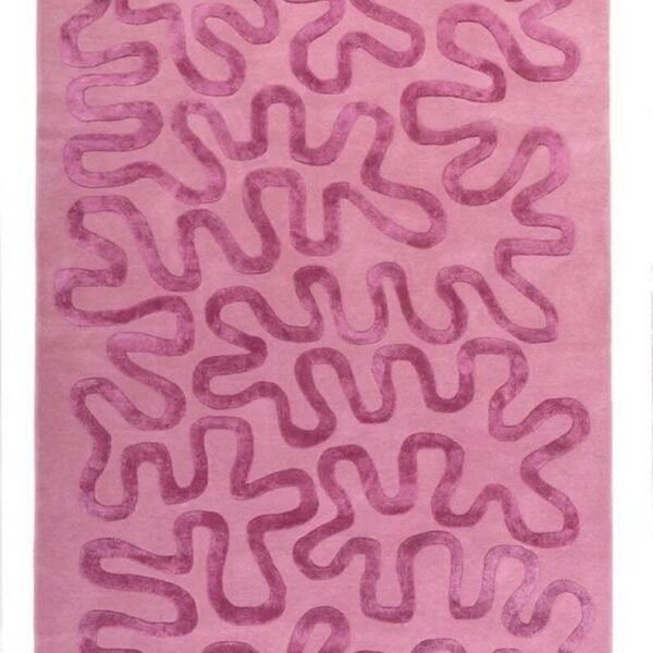 VISCOSE And Wool Kids Room Rug Keith PINK/BLUE Soft Wool Rug, Playful Design, Wool & Viscose Tufted Rugs, Custom Rugs For Gift